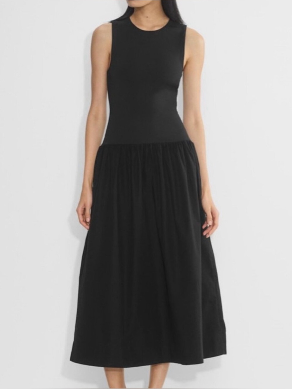 NWT Aritzia Babaton Wordly Poplin Dress Black Size Small